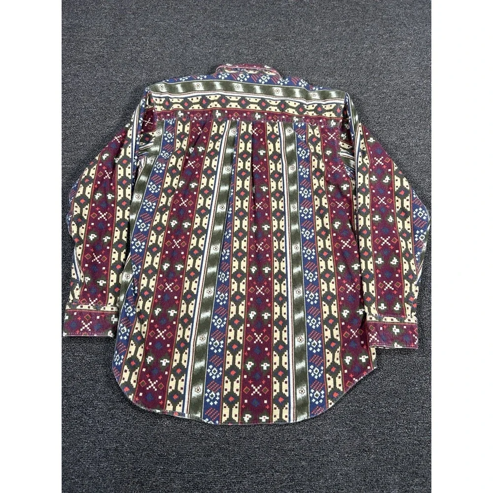 Vintage Woolrich Chamois Flannel Shirt Men's Medium Aztec Southwestern USA‎ Made